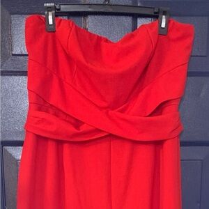 Charlotte Russe Bold Red Wide Leg Jumpsuit